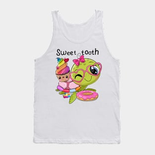 Cute Turtle with donut Tank Top